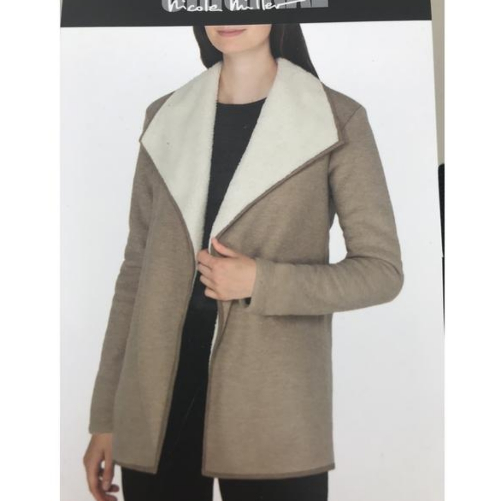 NWT Nicole Miller Original Plush Cardigan-XXL Beige